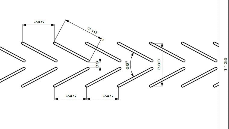 Chevron conveyor belt profile C-15 OV 330