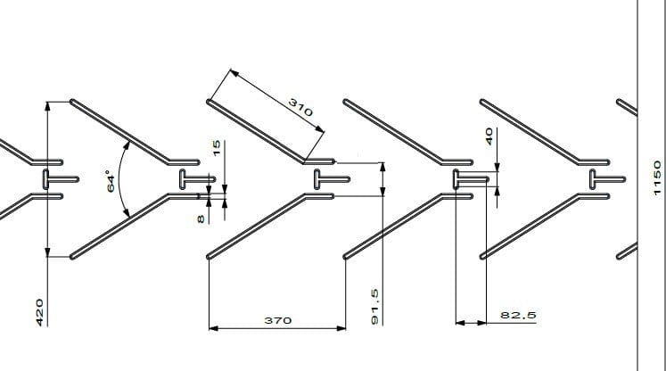 Chevron conveyor belt profile C-20 VT 420