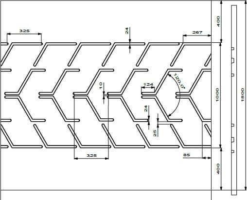 Chevron conveyor belt profile C-24 Y 1000