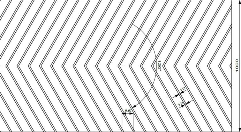 Chevron conveyor belt profile C-5 Closed V 1000