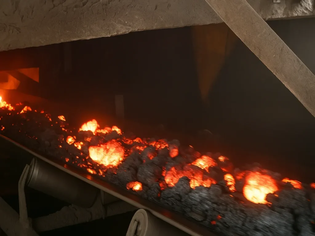 Ultra heat resistant rubber conveyor belt
